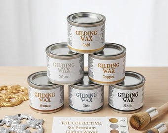 Dixie Belle Gilding Wax | Metallic Furniture Wax | Gold Silver Bronze Copper Furniture Finish | Highlight Furniture Details