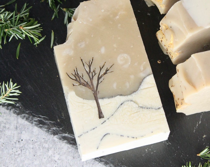 Featured listing image: Winter Solstice Hand Stamped Soap