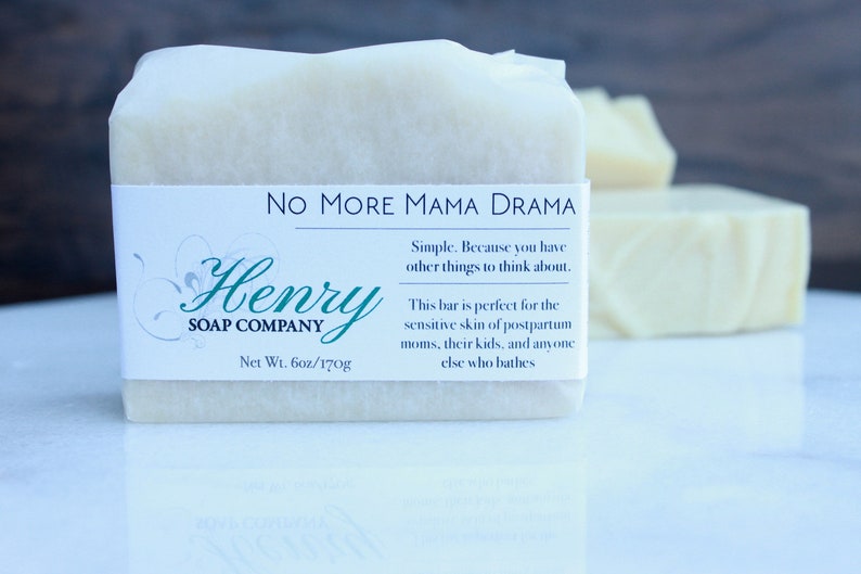 No More Mama Drama sensitive skin bar postpartum soap handmade soap homemade soap artisan soap body soap skin care baby soap image 2