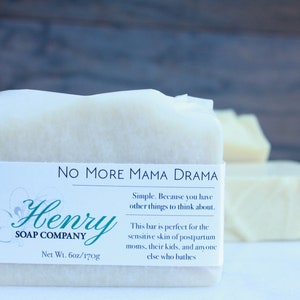 No More Mama Drama sensitive skin bar postpartum soap handmade soap homemade soap artisan soap body soap skin care baby soap image 1
