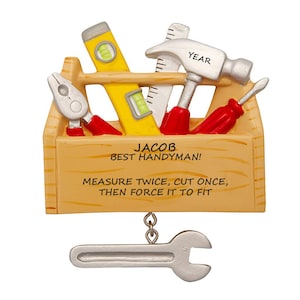 Best Handyman Personalized Ornament - Tool Chest Christmas Ornament