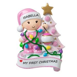 Baby's 1st Christmas Personalized Ornament - Baby Girl's 1st Christmas Ornament - Baby Boy's First Christmas Ornament