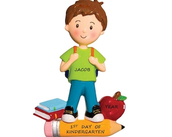 Boy or Girl Personalized Ornament First Day of School - 1st Day of Kindergarten Christmas Ornament - 1st Day of 1st Grade Christmas Ornament