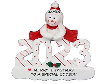 2023 Dated Special Godson or Special Goddaughter Personalized Ornament - Godchild Personalized 2023 Christmas Ornament