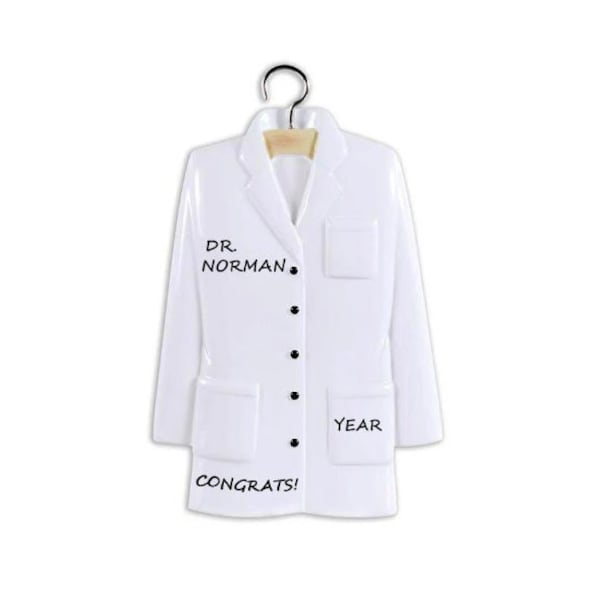 Doctor White Medical Coat Personalized Ornament - Earning Medical Coat Ceremony Christmas Ornament - Doctor Lab Coat