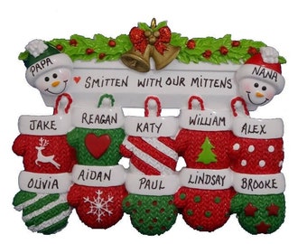 Personalized Mantel Ornament for Family of 12- Family of 12 Personalized Christmas Ornament- Grandparents Personalized Ornament for 12 Names