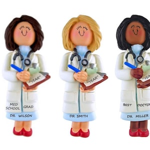 Personalized Christmas Ornament Female Doctor - Female Medical School Graduate - Female Medical School Student