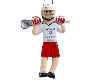 Personalized Male Lacrosse Ornament - Team Player Lacrosse Christmas Ornament