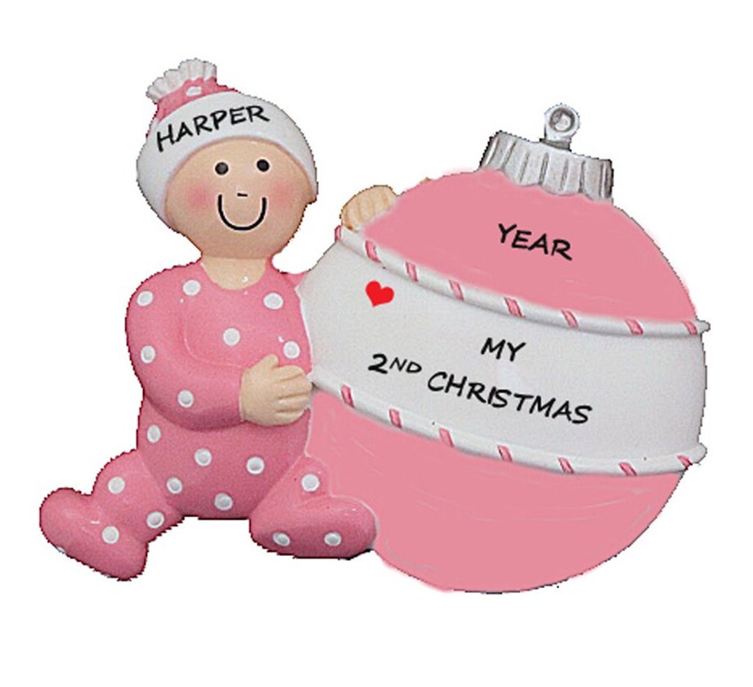 Personalized Baby Girls 2nd Christmas Ornament Baby Boys 2nd Etsy