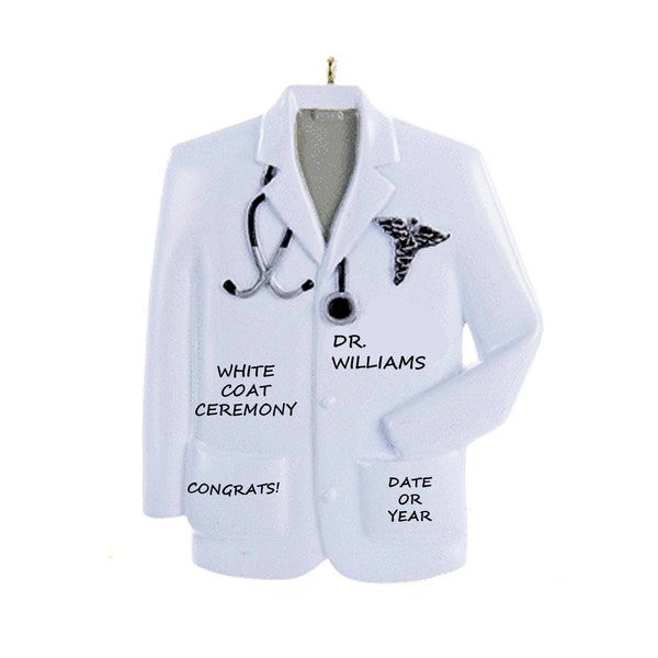 Doctor White Medical Coat Personalized Ornament - Earning Medical White Coat Ceremony Christmas Ornament - Doctor Lab Coat