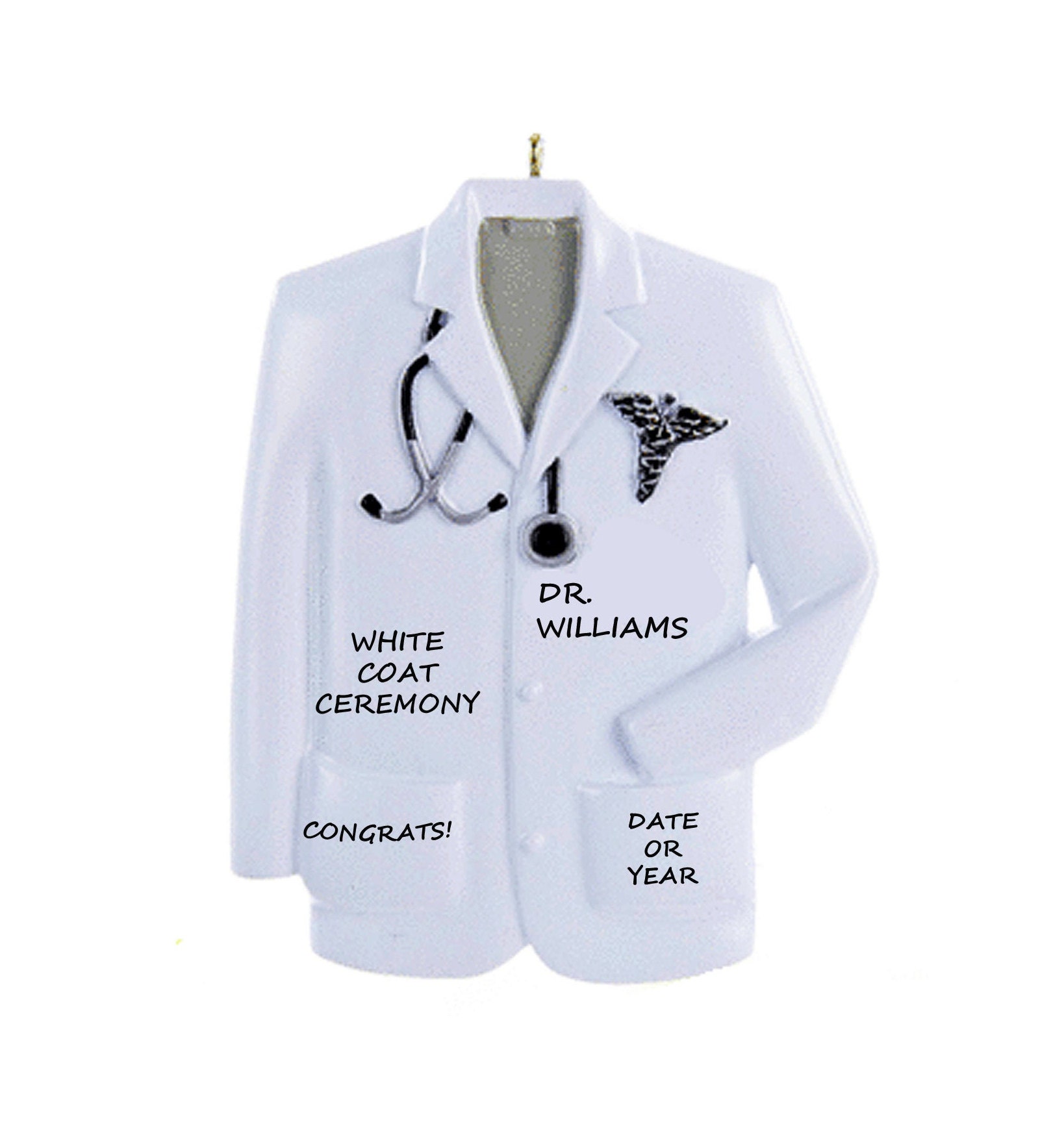 First White Coat Personalized Hanger – Bride and Bow