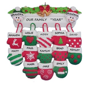 Family of 15 Personalized Christmas Ornament - 13 Grandkids Personalized Christmas Ornament - Group of 15 Personalized Ornament- Fifteen