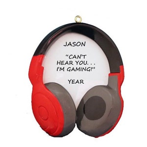 Personalized Head Phones Christmas Ornament - Video Gaming Ornament