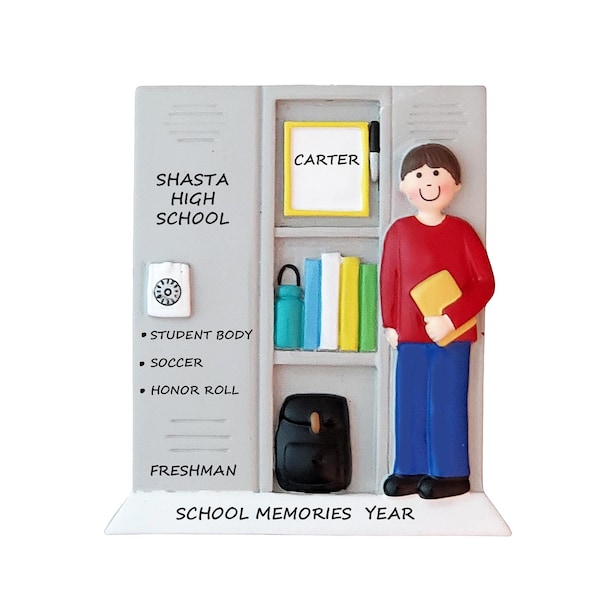 Adorno navideño personalizado para casillero escolar de niño - Adorno personalizado para empezar la secundaria - Comienza la secundaria