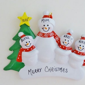 Personalized Single Parent Ornament with 1 Child Single Parent with 2 Children Single Parent with 3 Children image 3
