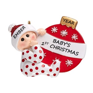 Personalized Gender Neutral  Baby's First Christmas Ornament -  Baby Girls 1st Christmas Ornament -  Baby Boy 1st Christmas Ornament