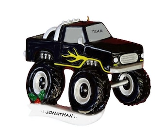 Personalized Christmas Ornaments for Children or Anyone that Love Monster Trucks -  Personalized Free