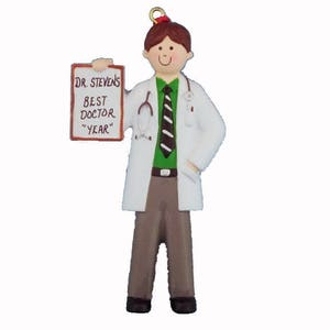 Personalized Male Doctor Ornament - Retired Doctor Ornament - Medical Student Graduate Ornament