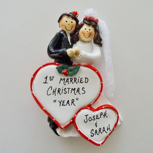 Mr & Mrs, First Christmas, Wedding Gift, Personalised Ornament Christmas Decorat