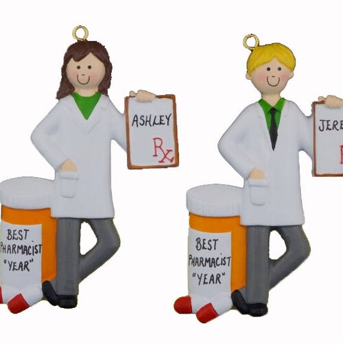 Best Pharmacist Personalized Ornament for Male or Female - Pharmacist Gift - Pharmacist Christmas Ornament