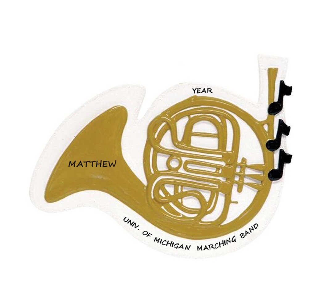 Musical French Horn Player Personalized Christmas Ornament Marching