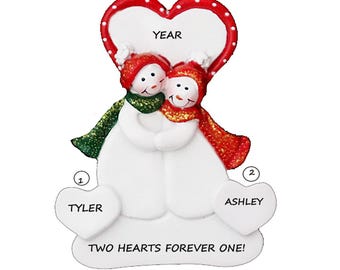 Christmas Couple Together in Love Personalized Christmas Ornament - Christmas - Couple Personalized Ornament