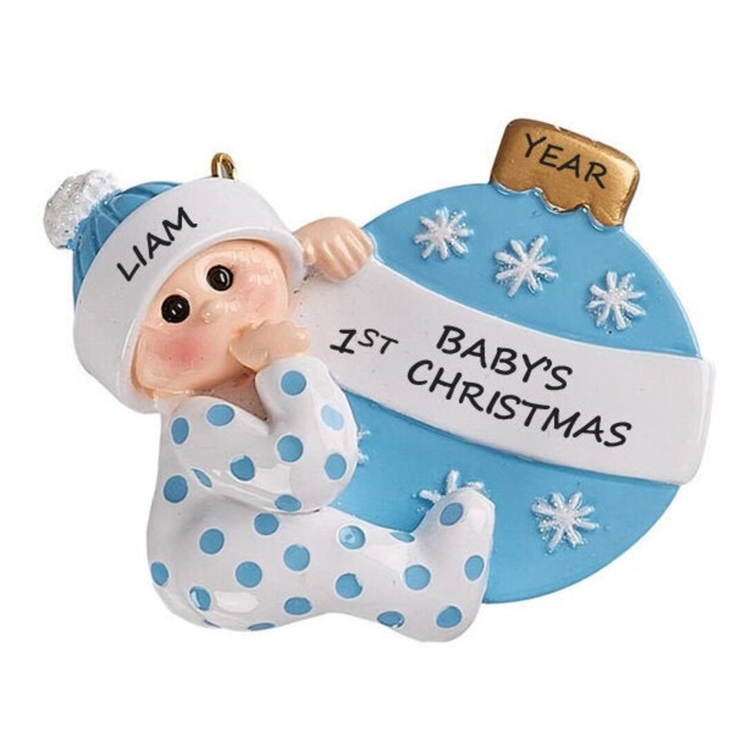 Personalized Baby Boy 1st Christmas Ornament Unisex Baby
