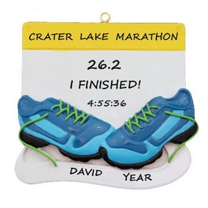 Marathon Runner - Half Marathon Runner Personalized Ornament - Finished 1st Race - 26.2 Marathon - 13.1 Half Marathon - 5K run to Ultra