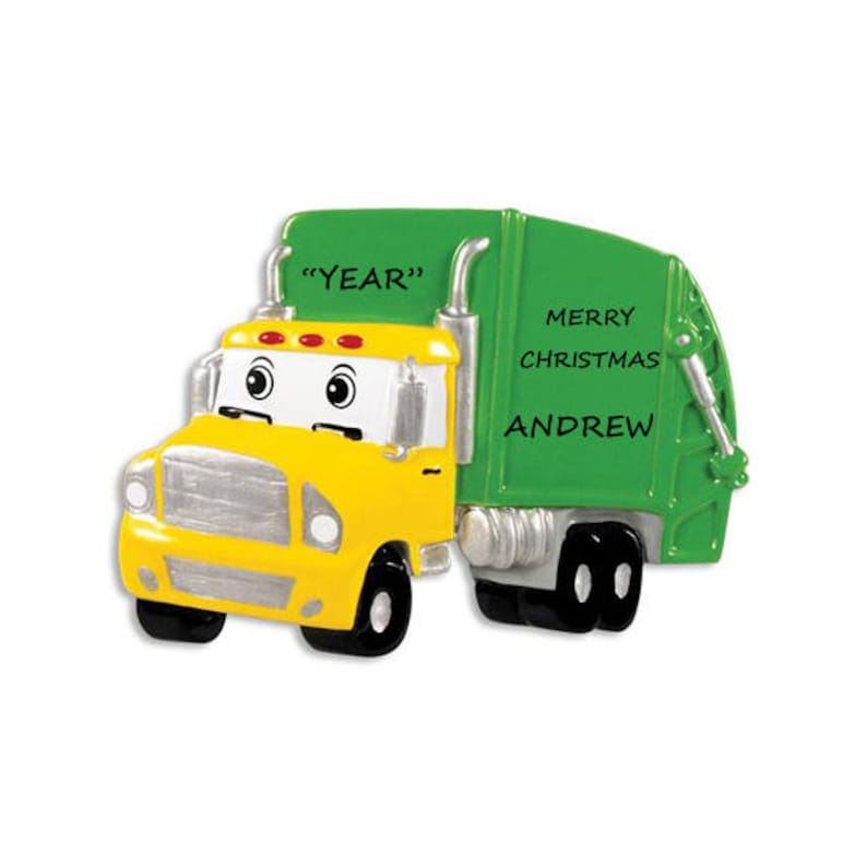 Garbage Truck Personalized Christmas Ornament Ornament for Etsy