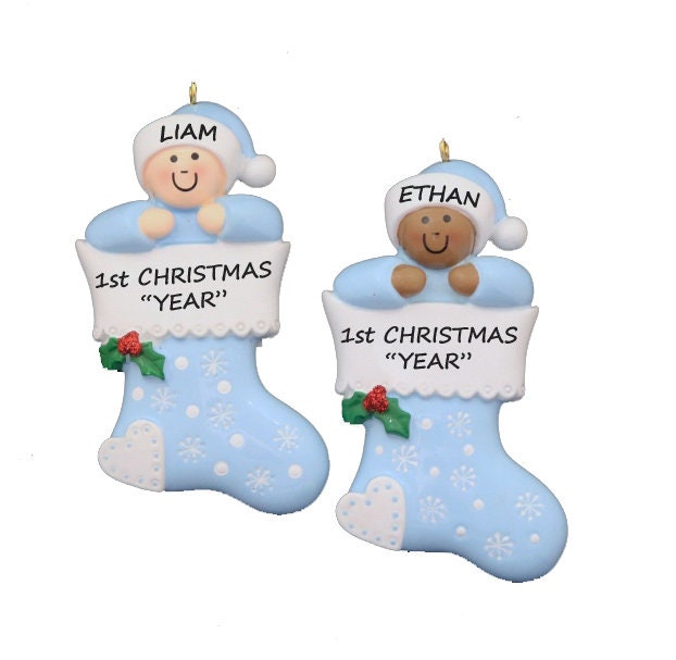 Palo Cedro Christmas 2022 Personalized Baby Boys 1St Christmas Ornament Baby Ethnic | Etsy