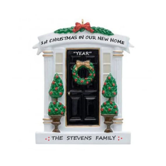 Black Front Door Personalized Ornament - Our New Home Personalized Christmas Ornament - Our First Home Personalized Christmas Ornament