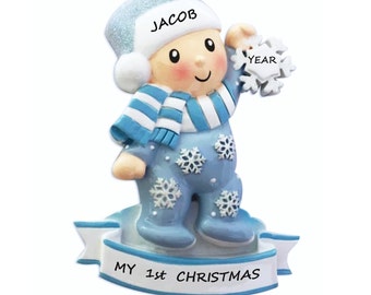 Baby's 1st Christmas Personalized Ornament - Baby Girl's 1st Christmas Ornament - Baby Boy's First Christmas Ornament