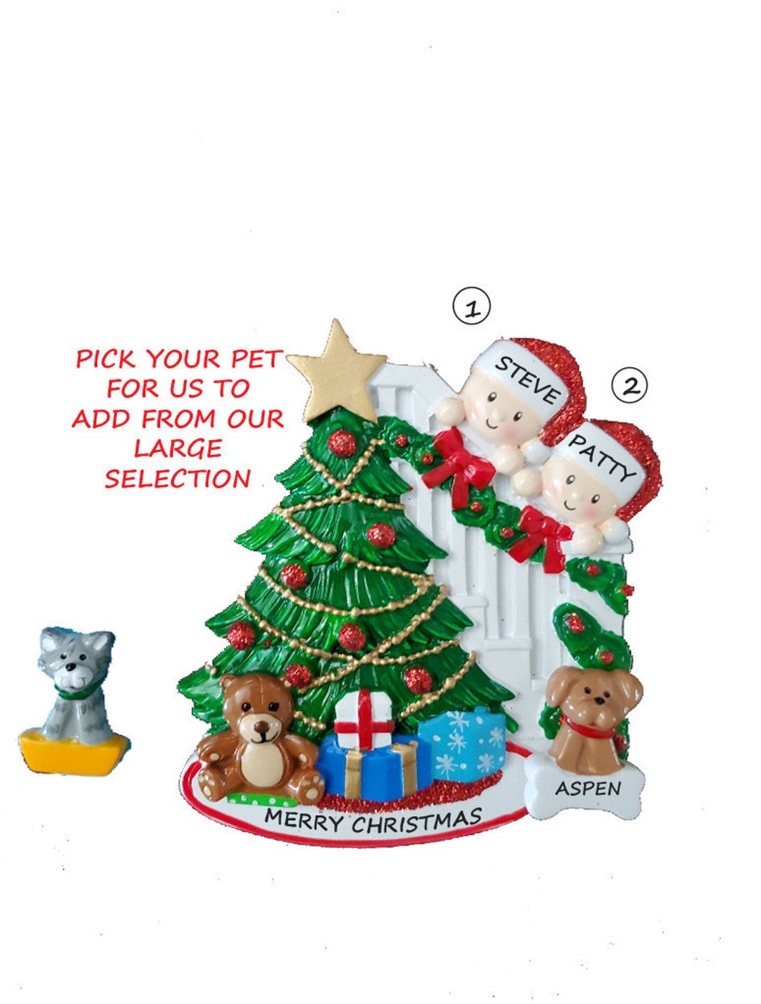 Couple Together Personalized Christmas Ornament With Custom Dog or Cat ...