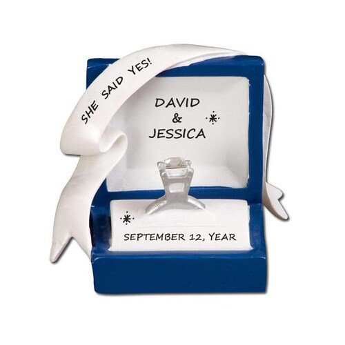 Personalized Engagement Ring Christmas Ornament. Engagement Etsy