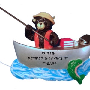 Personalized Retired and Fishing Christmas Ornament - Grandpa Fishing Ornament - Fisherman Lover Christmas Ornament