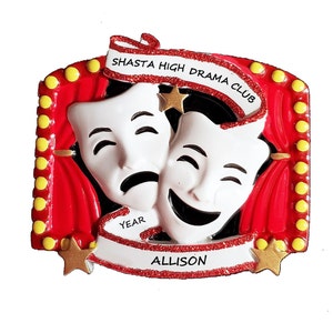 Drama & Theater Personalized Ornaments - Drama Club Christmas Ornament - Acting Personalized Ornament