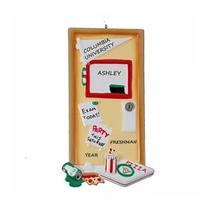 Personalized Dorm Room Ornament -  Heading Off to College - Hand Personalized Christmas Ornament