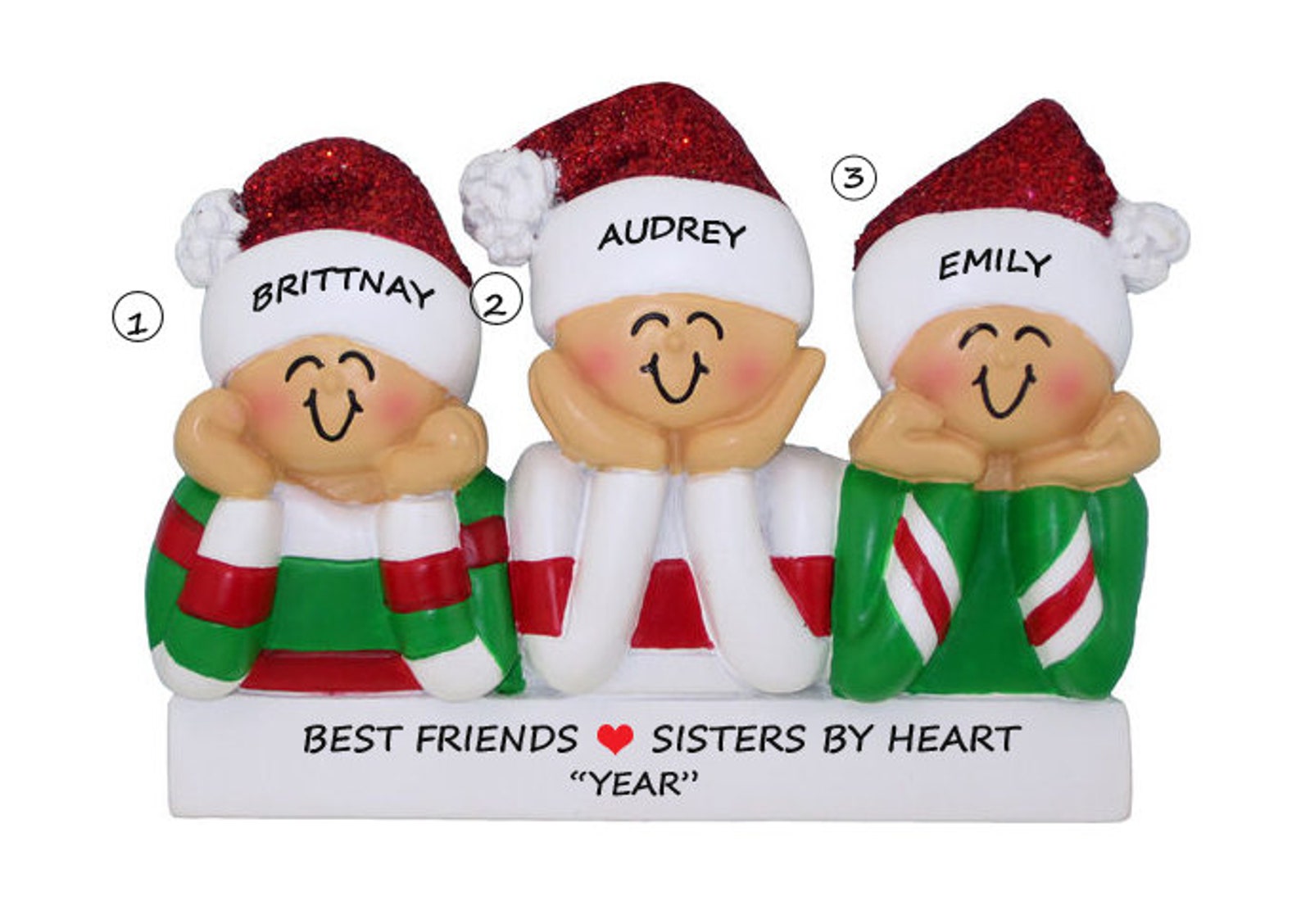 3 Best Friends Personalized Ornament Best Friends Sisters by Etsy