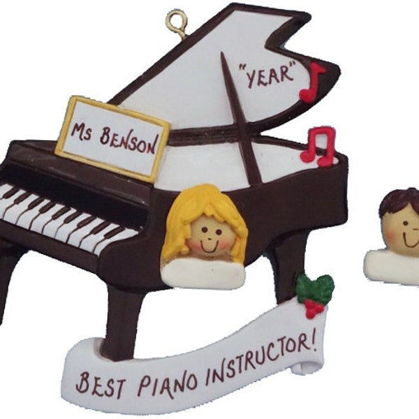 Best Piano Instructor Personalized Ornament - Best Piano Teacher Ever Christmas Ornament