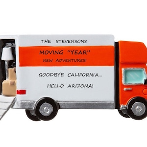 Moving Van Personalized Ornament - Family Move Fun Move Christmas Ornament - New Adventures Moving Personalized Ornament