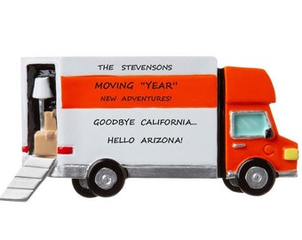 Moving Van Personalized Ornament - Family Move Fun Move Christmas Ornament - New Adventures Moving Personalized Ornament