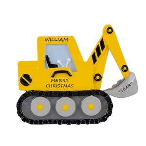 Construction Excavator Personalized Christmas Ornament - Personalized Construction Ornament - Personalized Child's  Christmas Ornament