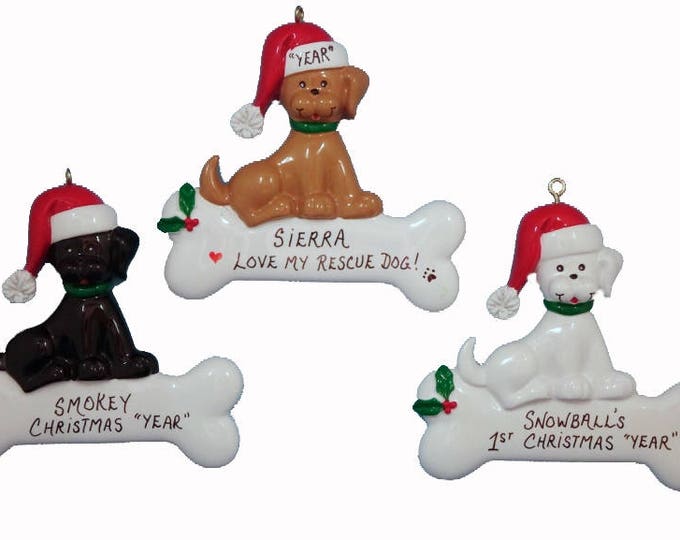 Personalised Little Dog Ceramic Christmas Ornament
