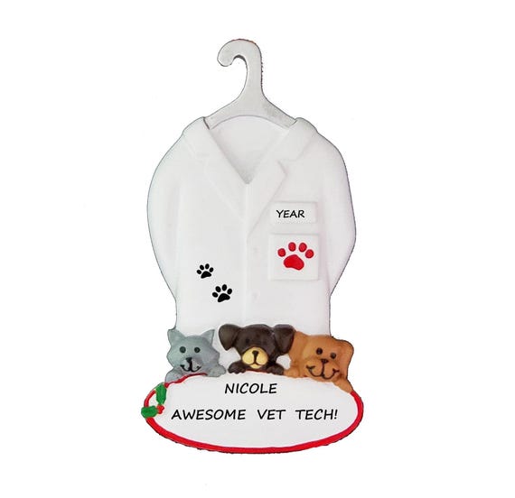 Awesome Veterinary Tech Ornament - Vet Tech Grad Christmas Ornament - Vet Tech Personalized Christmas Ornament