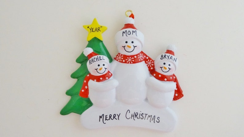 Personalized Single Parent Ornament with 1 Child Single Parent with 2 Children Single Parent with 3 Children image 2