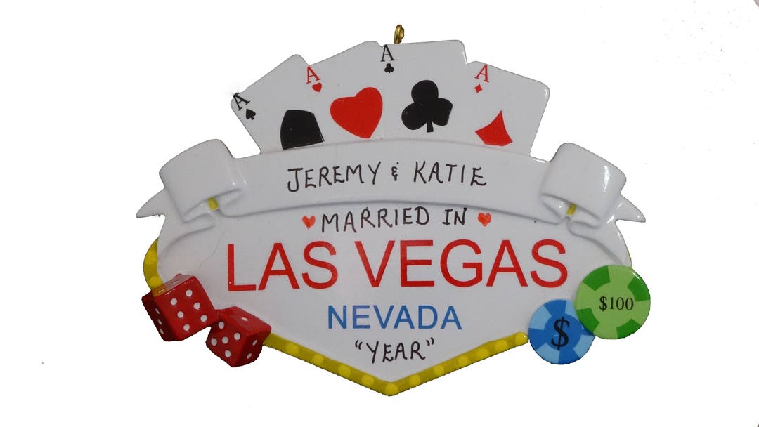Las Vegas Personalized Wedding Ornament - Married in Las Vegas ...