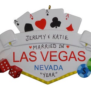 Las Vegas Personalized Wedding Ornament - Married in Las Vegas Personalized Ornament