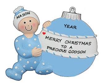 Special New Godson or Special Goddaughter Personalized Ornament - Godchild Personalized Christmas Ornament