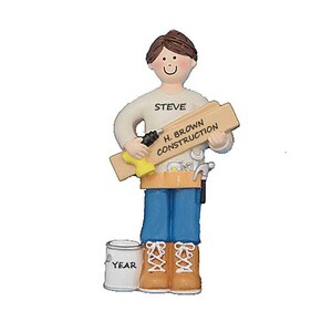 Building Contractor Personalized Christmas Ornament - Construction Worker Christmas  - Handyman Personalized Ornament