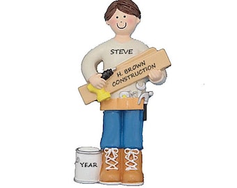 Building Contractor Personalized Christmas Ornament - Construction Worker Christmas  - Handyman Personalized Ornament